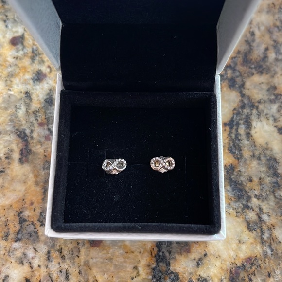 Infinity Sign Pandora Earrings - Picture 2 of 2